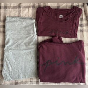 New w/o tags 3pc VS Pink Leggings, SS T-shirt & Hoodie. XXL